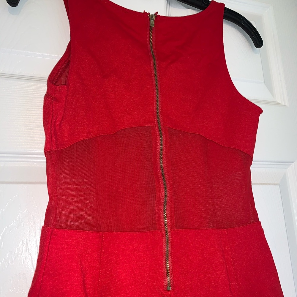 Express Red Dress with Mesh - Picture 3 of 6